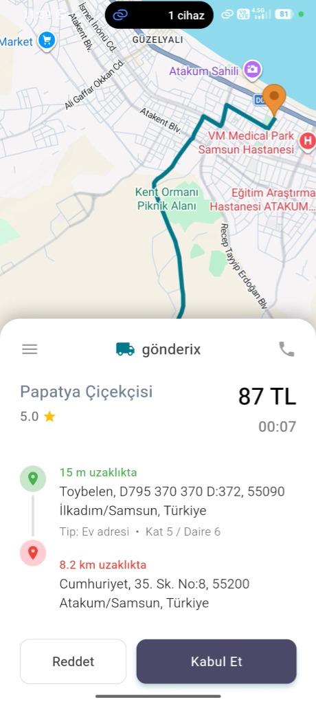 Sipariş Ekranı